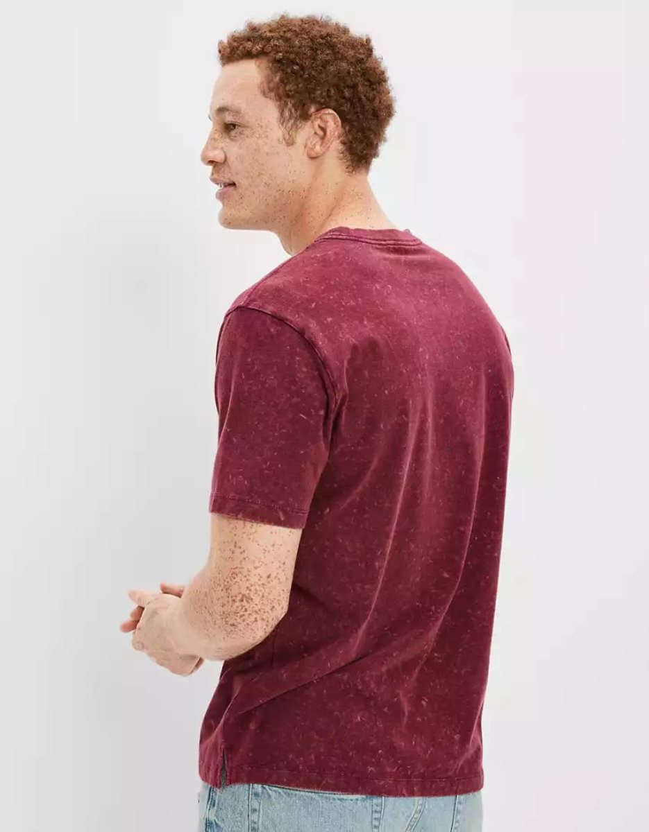 T Shirts American Eagle AE Super Soft Washed Bordeaux Homme | EJM-29612263